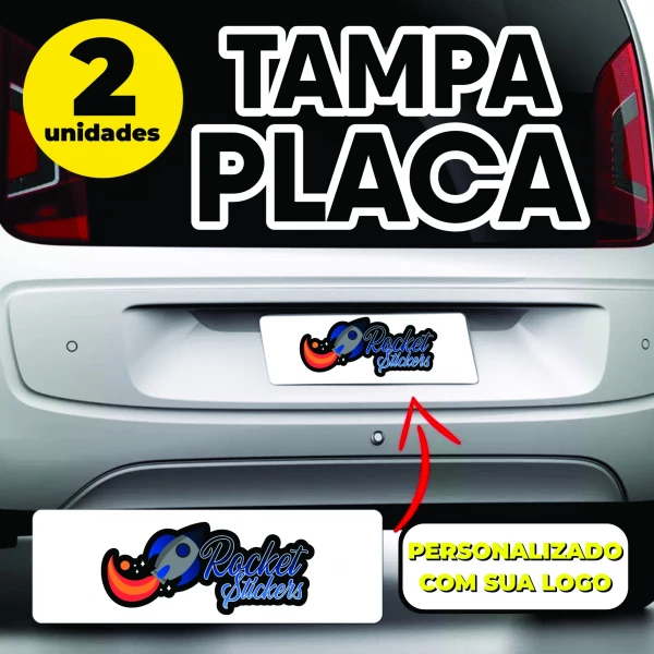 2 Tampa Placas Personalizada com Verniz Localizado