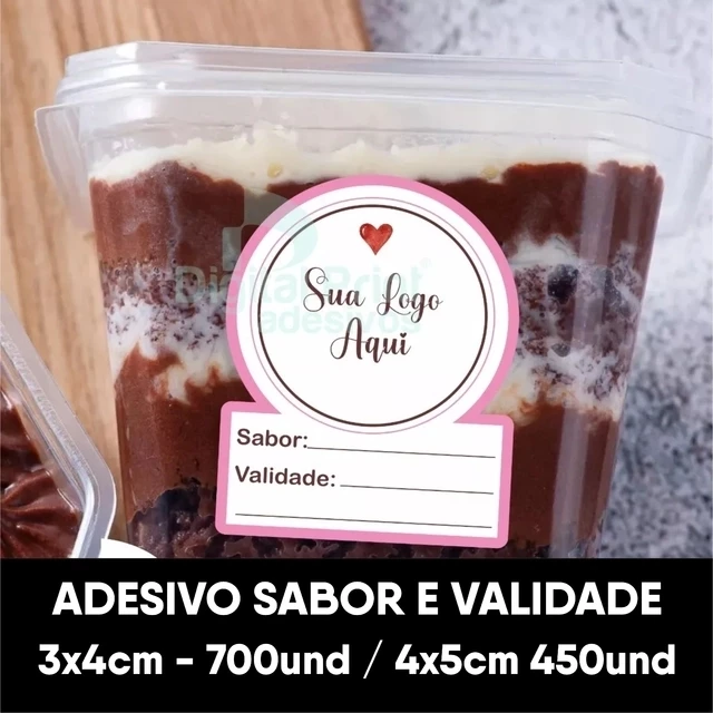 Adesivo com Sabor e Validade / Sua logo